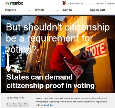 States can demand proof of citizenship for voting, but shouldn't all states require citizenship for voting?